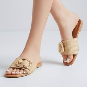 BAMBOO Island Hopper Slide Sandle Natural Raffia Size 7